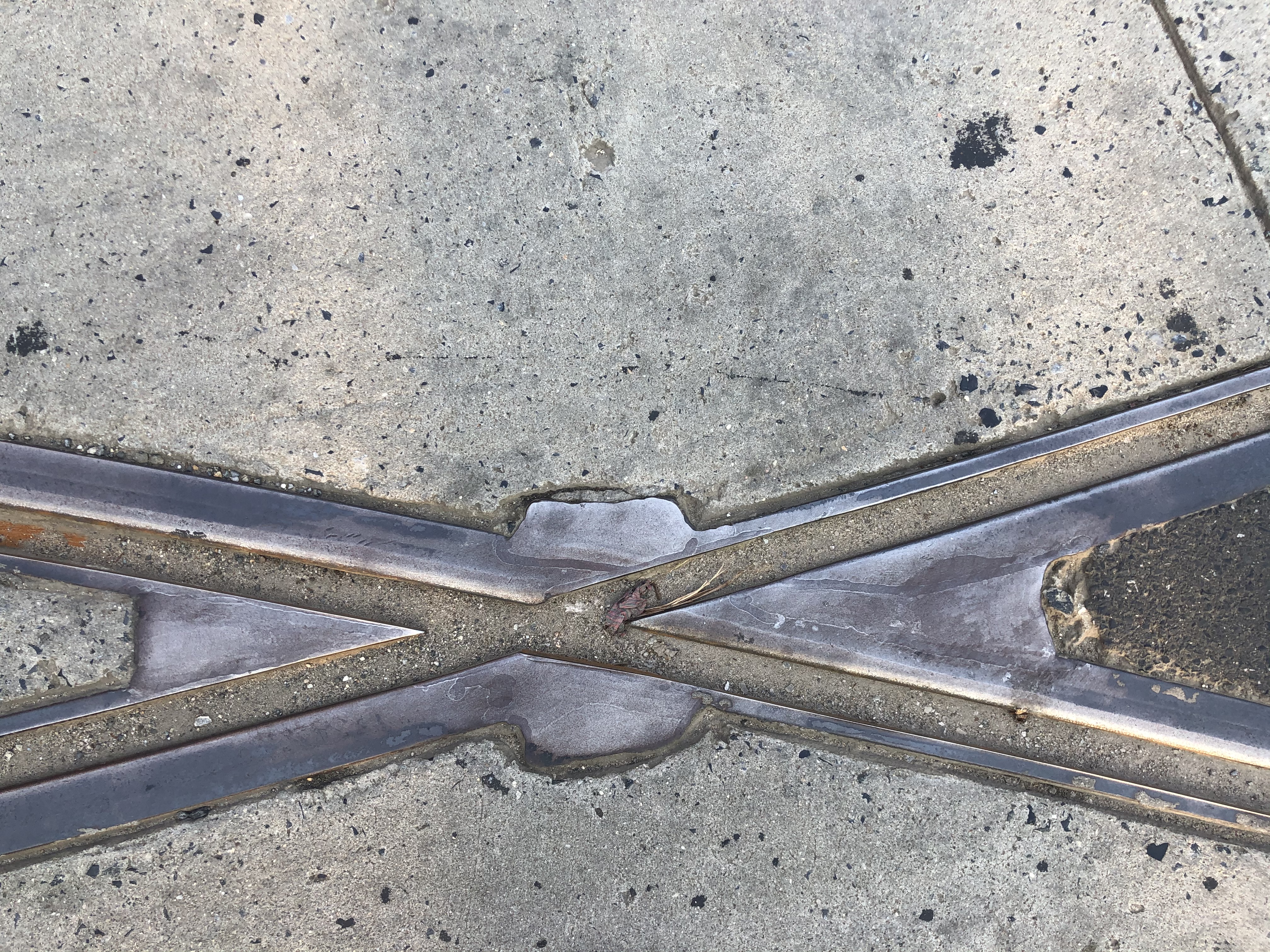 Road with metal bars